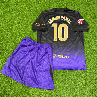 Lamine Yamal #10 Barcelone Nouvelle Saison Maillot Extérieur Enfant Trikot Maillot Football