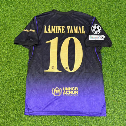 Lamine Yamal #10 Barcelona 2027 Champions League Patch New Season Away Jersey Trikot Maillot Soccer Shirt