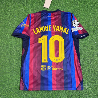 Lamine Yamal #10 Barcelona 2027 New Season Champions League Patch Home Jersey Trikot Maillot Soccer Shirt