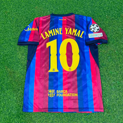 Lamine Yamal #10 Barcelona 2027 New Season Champions League Patch Home Jersey Trikot Maillot Soccer Shirt