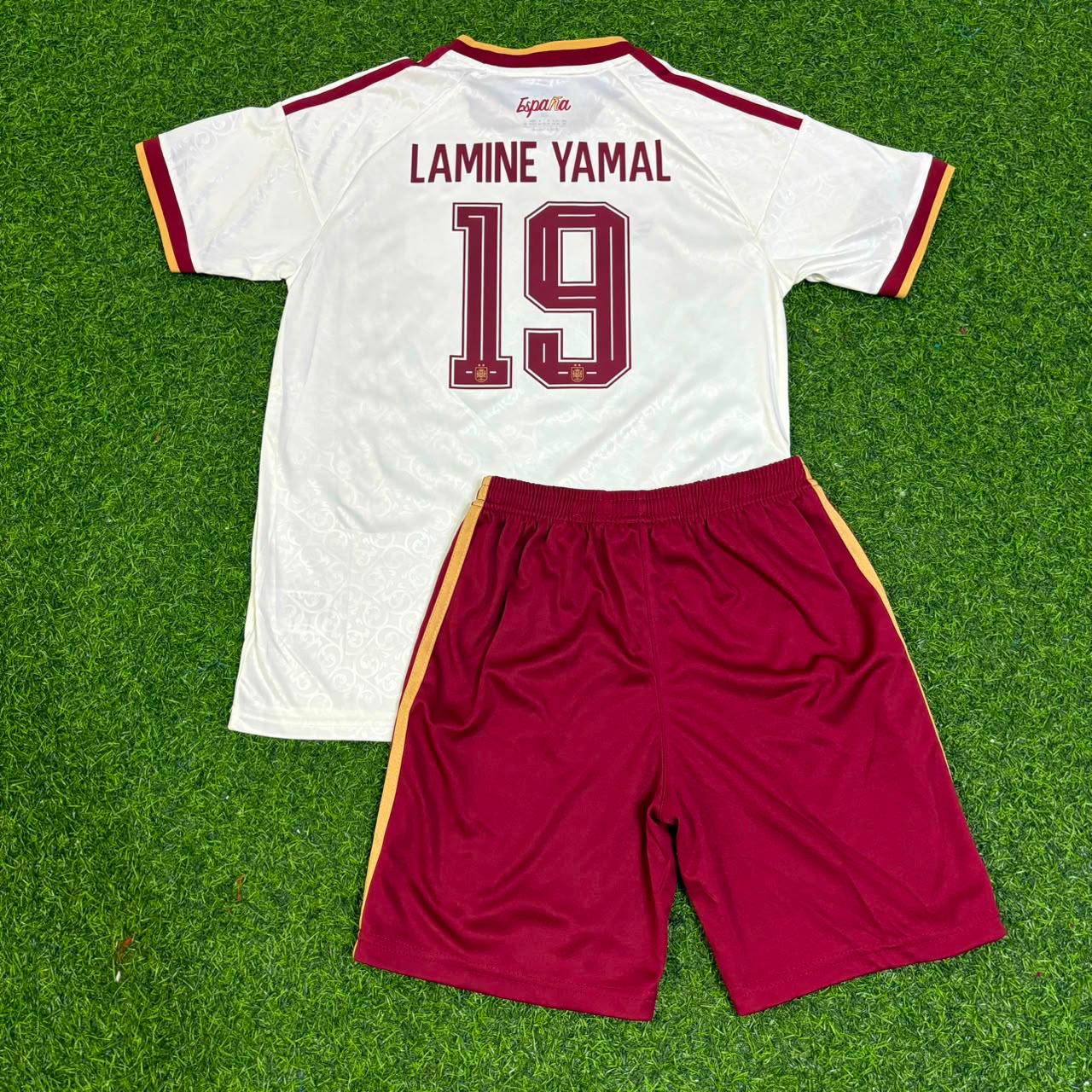 Lamine Yamal #19 Spain Two Star 2026 World Cup Champions Kids Away Jersey Trikot Maillot