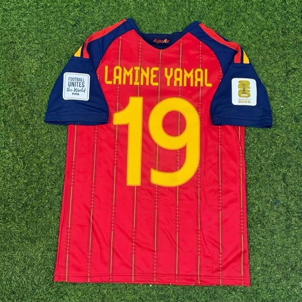 Lamine Yamal #19 Spain Two Star 2026 World Cup Champions Home Jersey Trikot Maillot