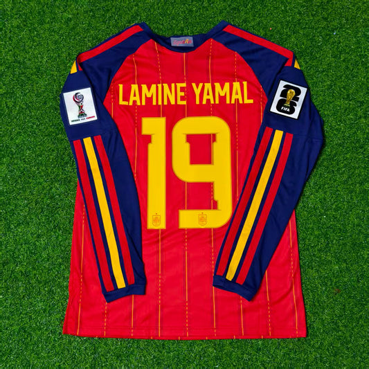 Lamine Yamal Spain 2026 World Cup Home Long Sleeve Football Jersey