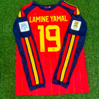 Lamine Yamal Spain 2026 World Cup Home Long Sleeve Football Jersey