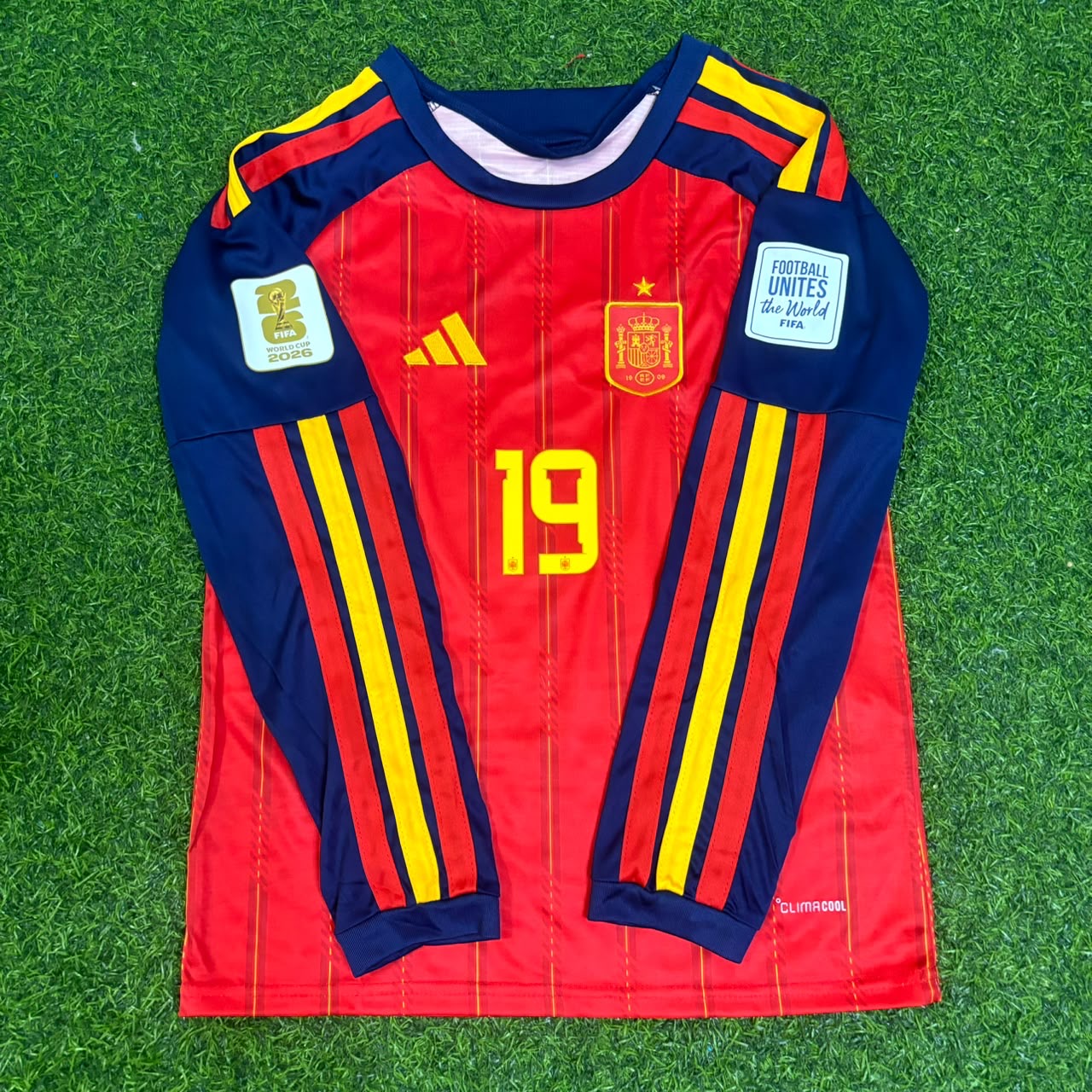 Lamine Yamal Spain 2026 World Cup Home Long Sleeve Football Jersey