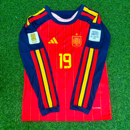 Lamine Yamal Spain 2026 World Cup Home Long Sleeve Football Jersey