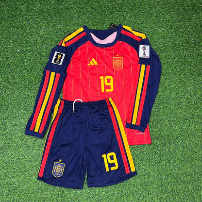 Lamine Yamal Spain 2026 World Cup Kids Home Long Sleeve Football Jersey