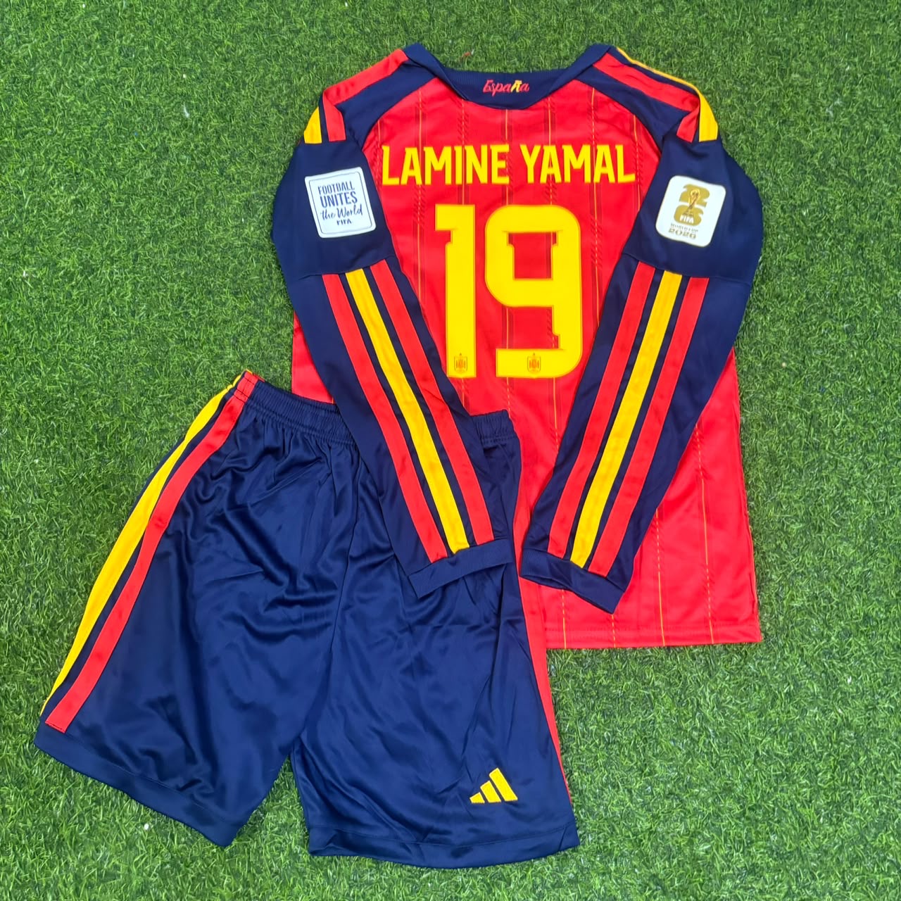 Lamine Yamal Spain 2026 World Cup Kids Home Long Sleeve Football Jersey
