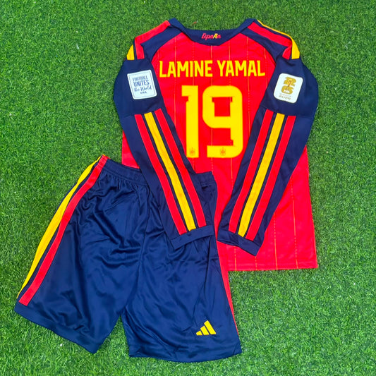 Lamine Yamal Spain 2026 World Cup Kids Home Long Sleeve Football Jersey