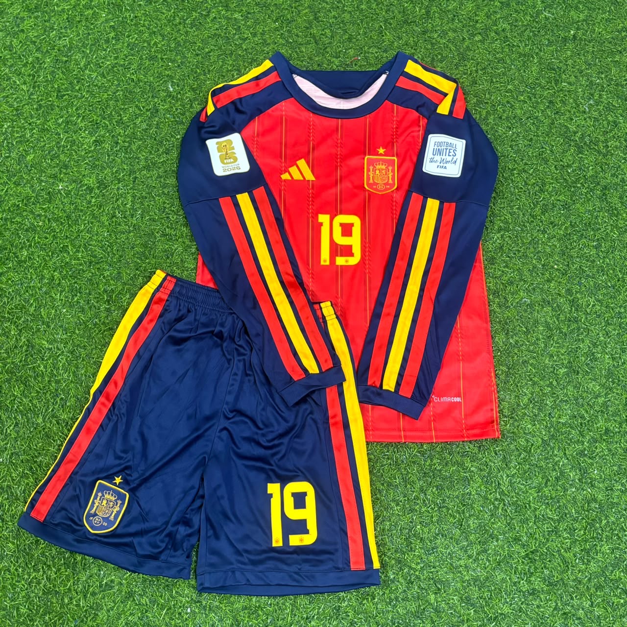 Lamine Yamal Spain 2026 World Cup Kids Home Long Sleeve Football Jersey