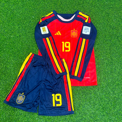 Lamine Yamal Spain 2026 World Cup Kids Home Long Sleeve Football Jersey