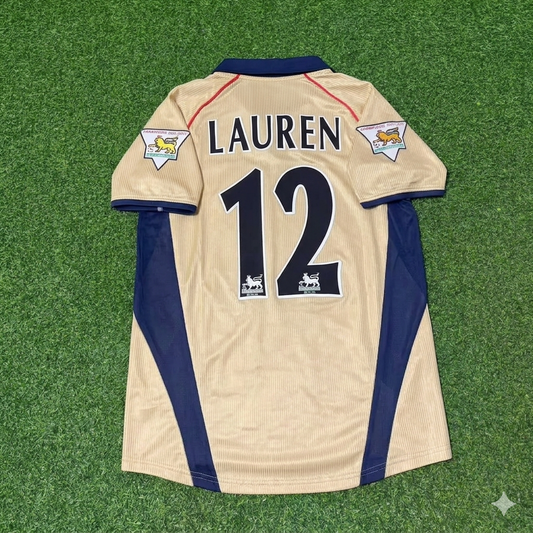 Lauren Etame Mayer #12 Arsenal 2001-2002 Away Golden Retro Jersey
