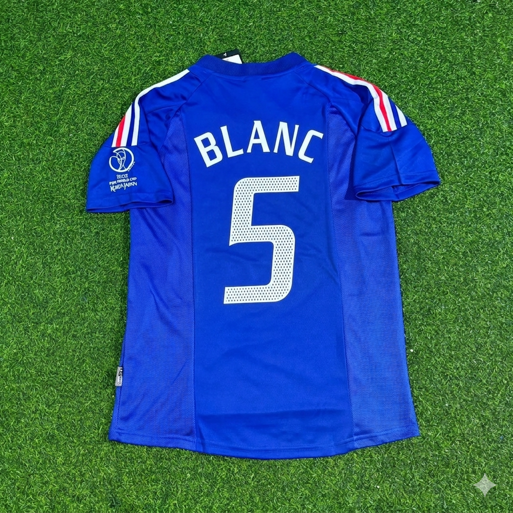 Laurent Blanc #5 France 2002 World Cup Retro Football Jersey