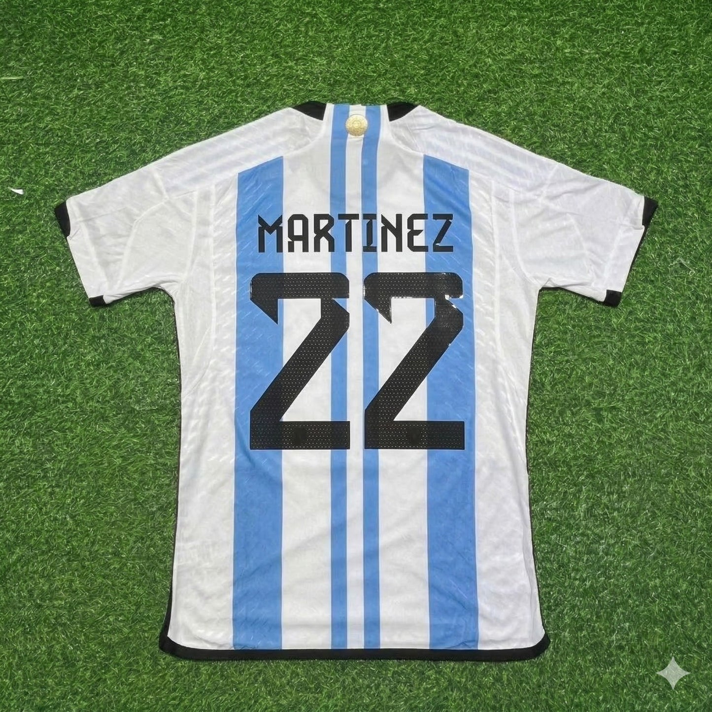 Lautaro Martínez 22- Argentina 2022 Qatar World Cup Champion Home Jersey Maillot Trikot Maglia Soccer Shirt