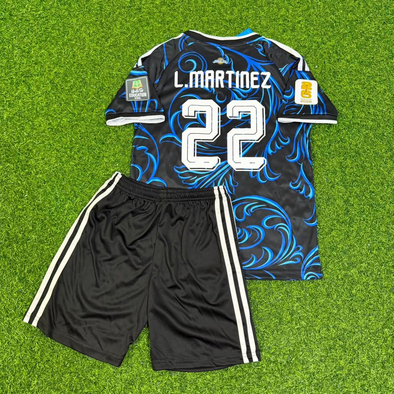 Lautaro Martinez Argentina 2026 World Cup Away Kids Football Jersey Kit