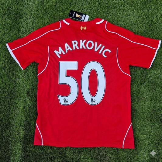 Lazar Marković 50– Liverpool 2014/15 Home Retro Kit Jersey Trikot Maillot Soccer Shirt