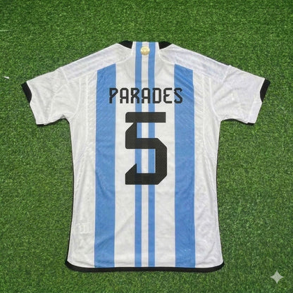 Leandro Paredes 5- Argentina 2022 Qatar World Cup Champion Home Jersey Maillot Trikot Maglia Soccer Shirt