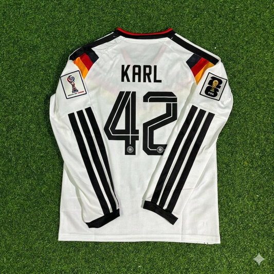 Lenart Karl #42 Germany 2026 World Cup  Long Sleeve Home Football Jersey Kit
