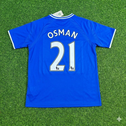 Leon Osman #21 Everton Fc Blue Retro Football Jersey