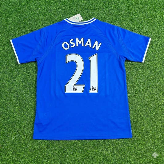 Leon Osman #21 Everton Fc Blue Retro Football Jersey