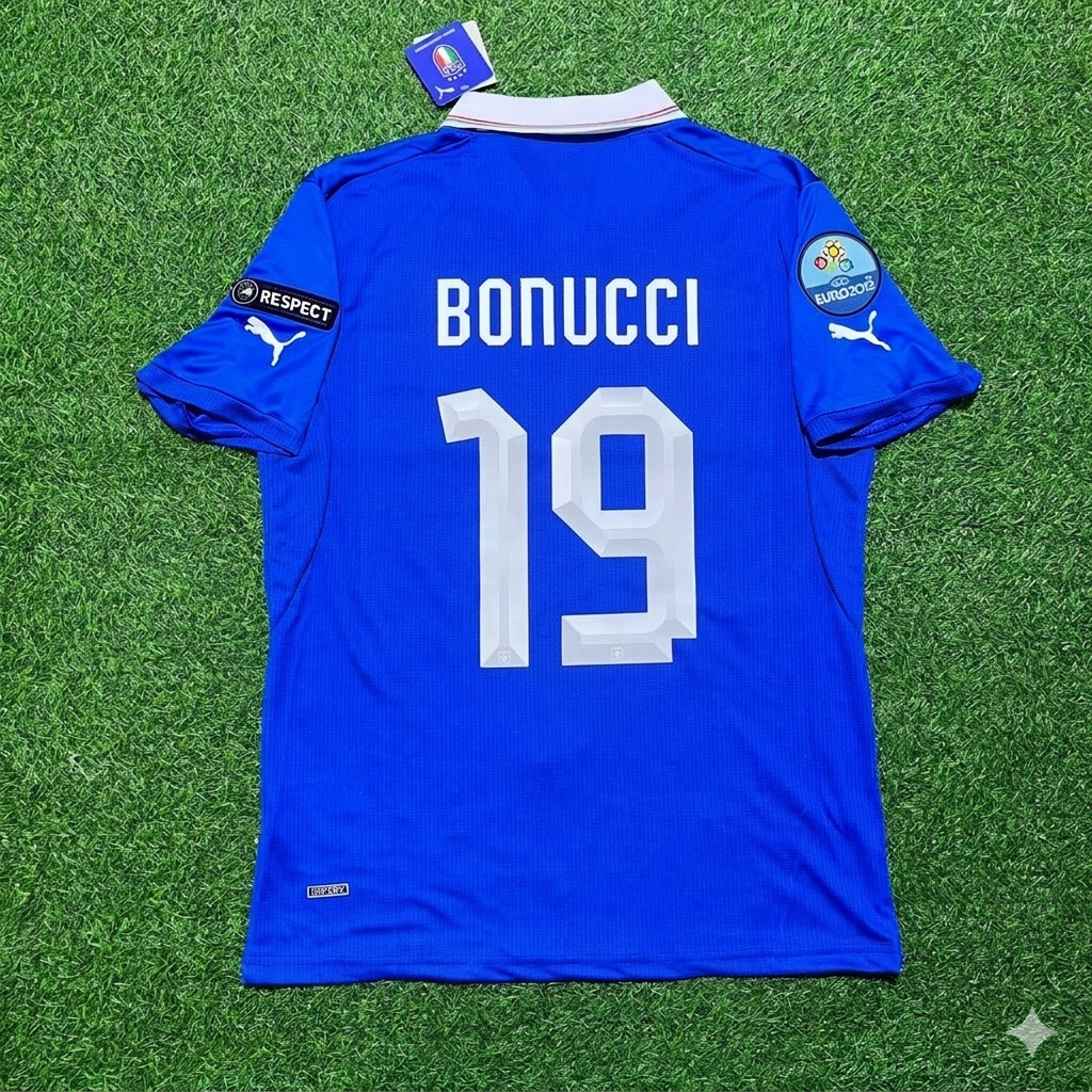 Leonardo Bonucci 19- Italy Euro 2012 Retro Home Jersey