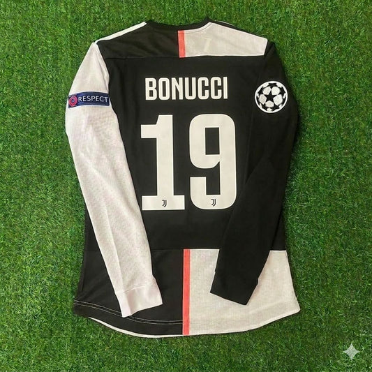 Leonardo Bonucci 19- Juventus Long Sleeve 2019 2020 Retro White Black Jersey Trikot Maglia