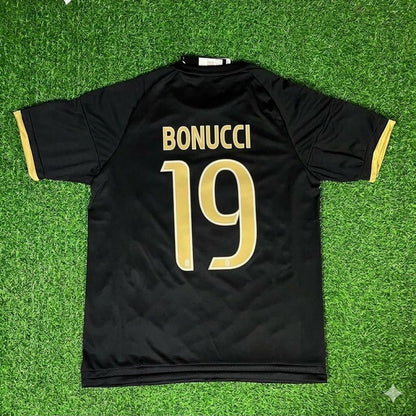 Leonardo Bonucci 19- Juventus Retro Black Kit Jersey Trikot Maglia Soccer Shirt