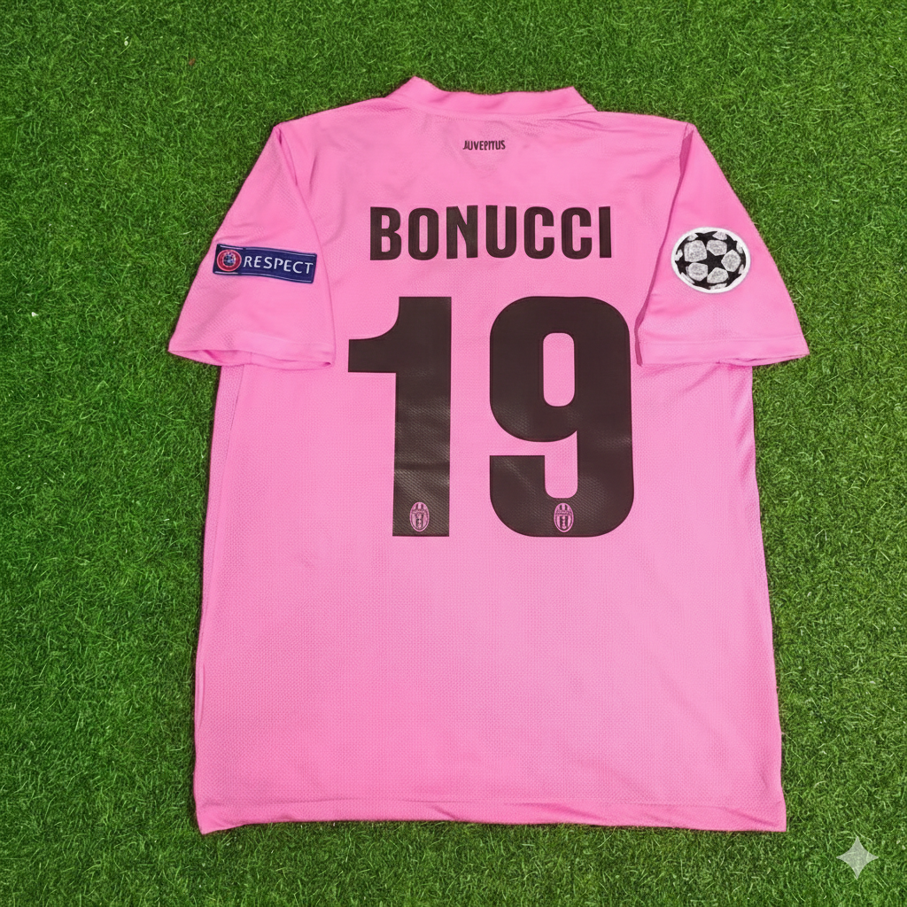 Leonardo Bonucci Juventus Pink 2012 2013 Season Retro Jersey Soccer Shirt