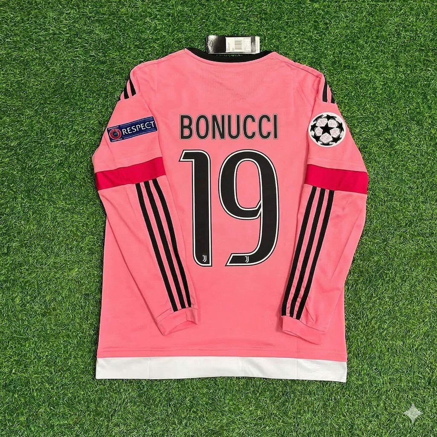 Leonardo Bonucci Juventus Pink Retro 2015-2016 Pink Jersey Trikot
