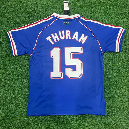 Lilian Thuram France 1998 World Cup Retro Football Jersey Maillot Trikot