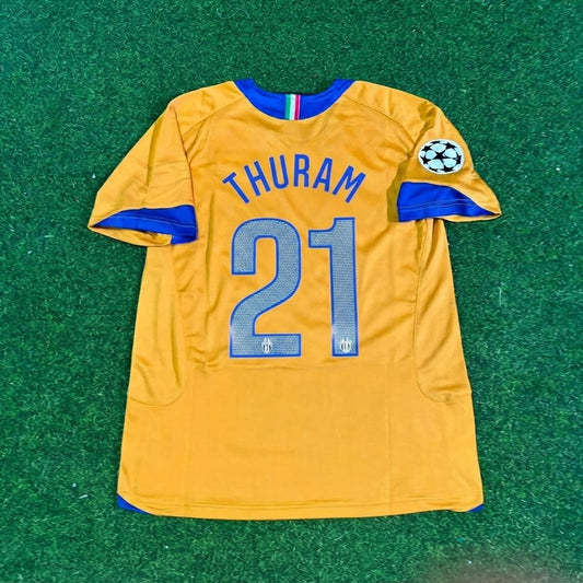 Lilian Thuram #21 Juventus 2005-2006 Yellow Third Retro Football Jersey