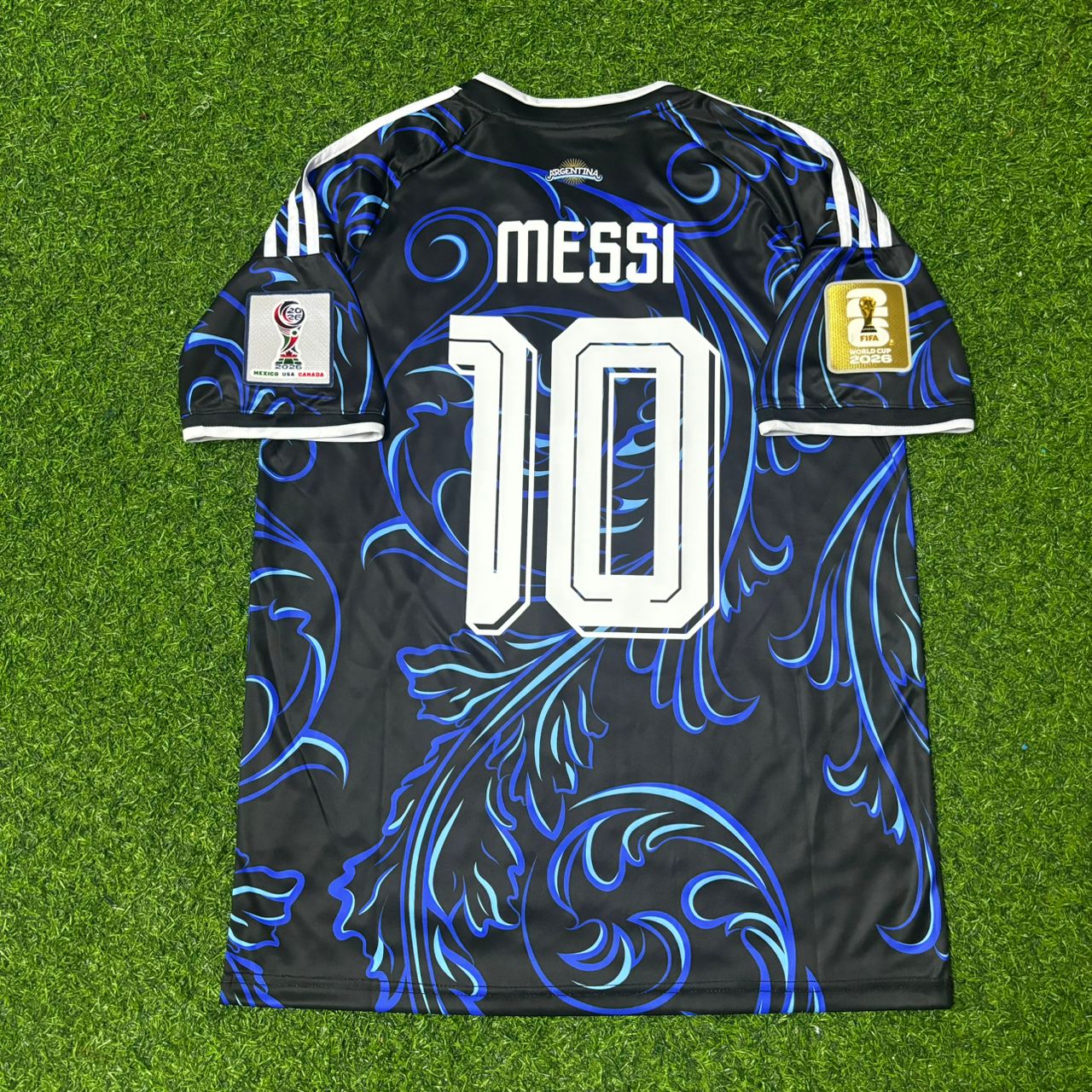 Lionel Messi #10 Argentina 2026 World Cup Golden Patch Football Jersey Kit