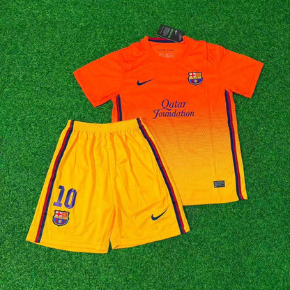 Lionel Messi 10 Barcelona 2012/2013 Orange Retro Kids Football Jersey Kit