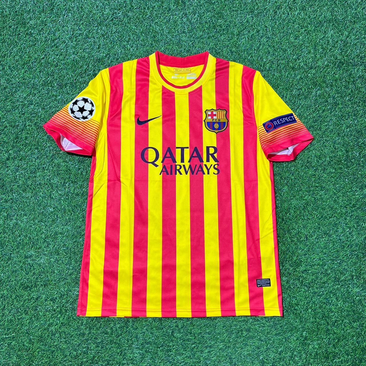 Lionel Messi 10 - Barcelona 2013/2014 Yellow Red Retro Jersey Trikot