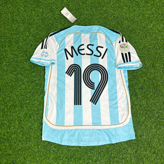 Lionel Messi Argentina 2006 World Cup Retro Soccer Jersey Maillot Trikot Maglia