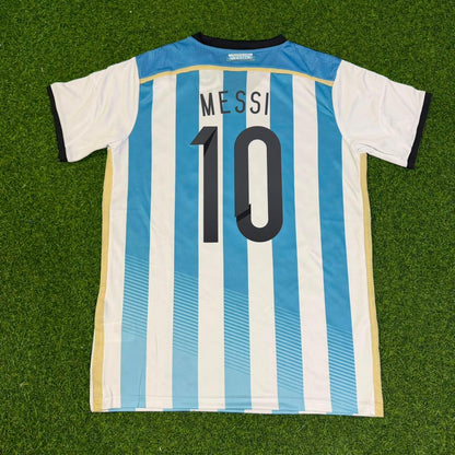 Lionel Messi Argentina 2014 World Cup Home Retro Jersey Trikot Soccer Shirt