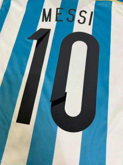 Lionel Messi Argentina 2014 World Cup Home Retro Jersey Trikot Soccer Shirt