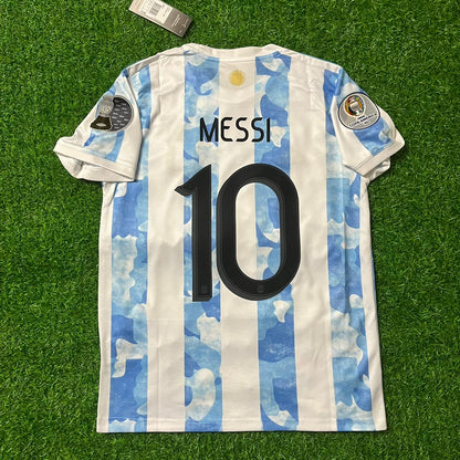 Lionel Messi Argentina Copa America 2021 Home Jersey Maillot Trikot Maglia Soccer Shirt