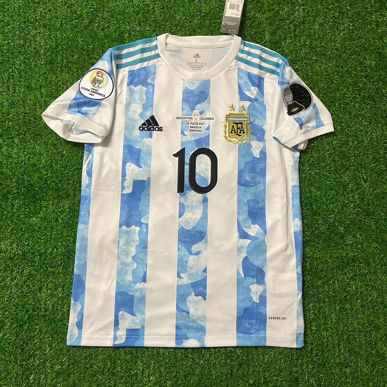 Argentina 2021 Copa America Champion Jersey Patch - CONMEBOL Campeón With MESSI #11