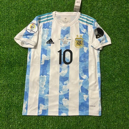 Lionel Messi Argentina Copa America 2021 Home Jersey Maillot Trikot Maglia Soccer Shirt