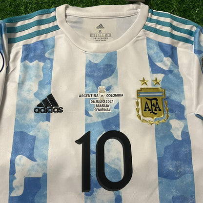 Lionel Messi Argentina Copa America 2021 Home Jersey Maillot Trikot Maglia Soccer Shirt