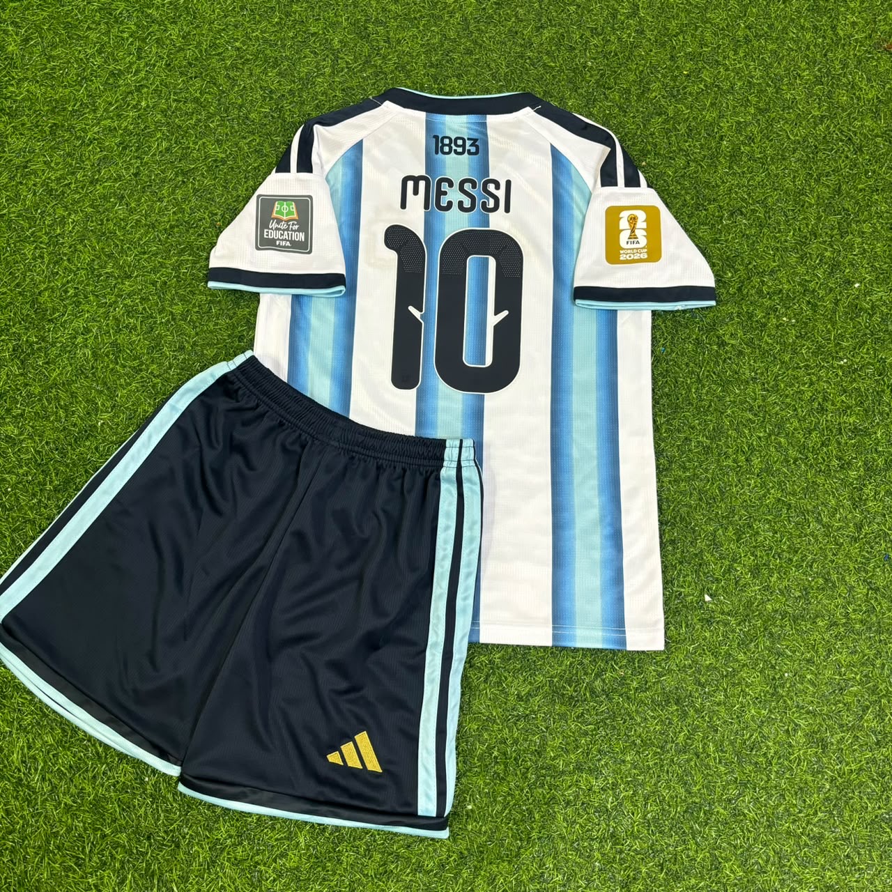 Lionel Messi #10 Argentina 2026 World Cup Home Kids Patch Football Jersey