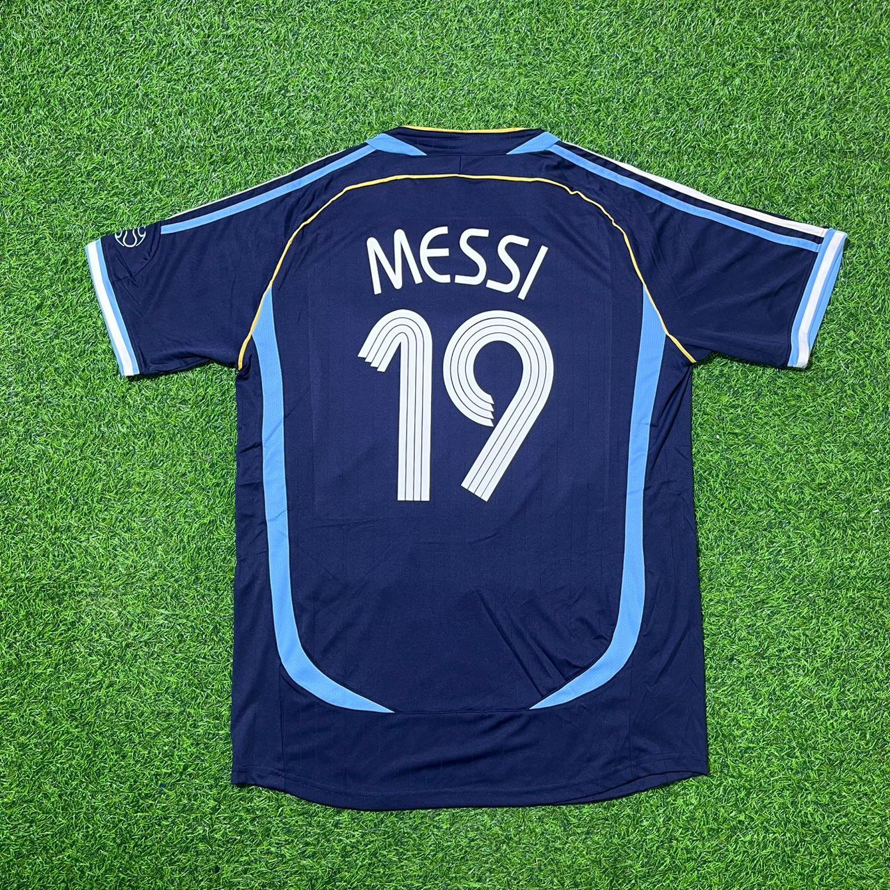 Lionel Messi Argentina Dark Blue Home Retro Football Jersey Kit