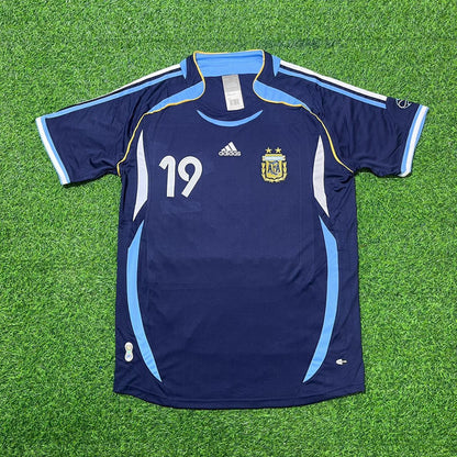 Lionel Messi Argentina Dark Blue Home Retro Football Jersey Kit