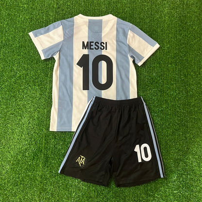 Lionel Messi Argentina Retro Kids Children Set Retro Football Jersey Trikot