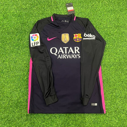 Lionel Messi Barcelona 2014/15 Retro Long Sleeve Football Jersey Kit