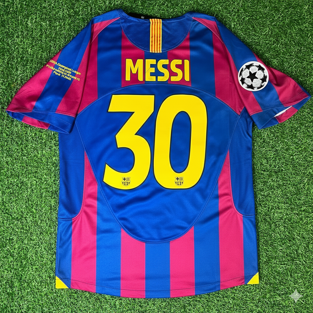 Lionel Messi Barcelona 2006 Final Retro Short Sleeve Football Jersey