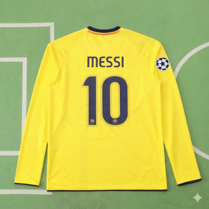 Lionel Messi FC Barcelona 08/09 Season Yellow Away Retro Jersey Trikot Soccer Shirt