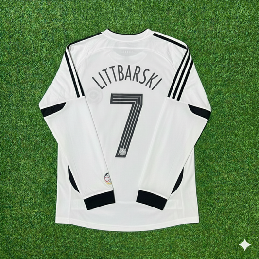 Pierre Littbarski Germany World Cup Long Sleeve White Retro Football Jersey