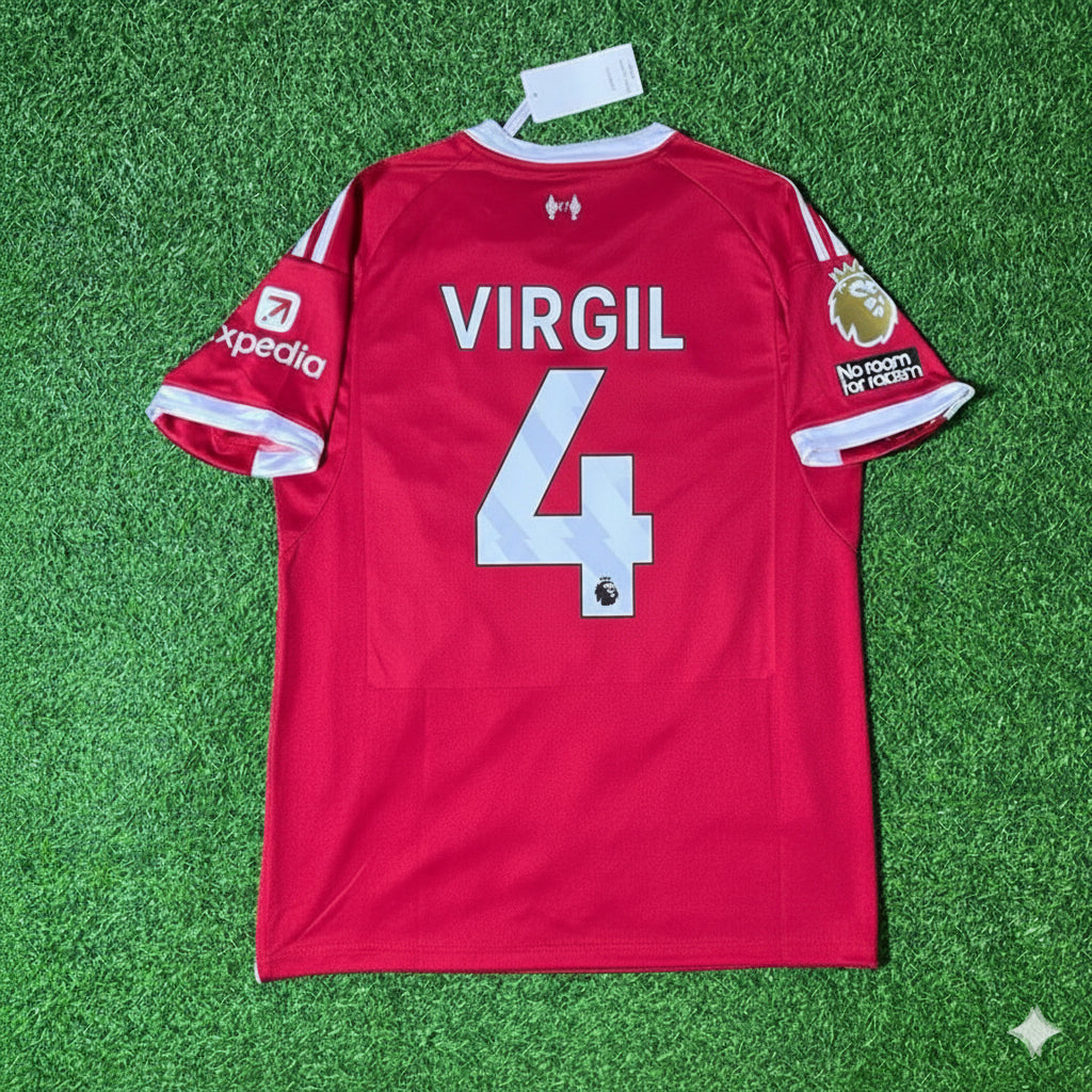 Virgil van Dijk Liverpool 2025/26 Home Football Jersey Kit